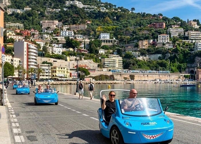 Minimum of 2 - Nice: Panoramic Guided Tour in an Open-Top Electric Car